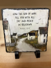 Scripture Slate -  Now the God of Hope (Mountain Village) Comes with stand
